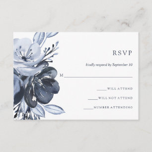 Blue Bouquet Watercolor Floral Wedding Response