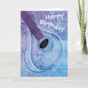 Blue Bouzouki Art Birthday Card