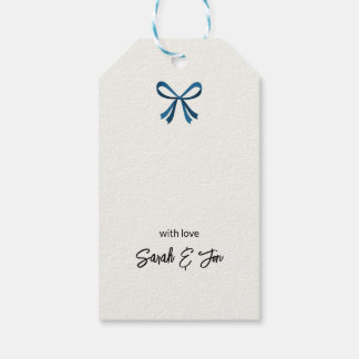 Blue Bow and Mistletoe Gift Tags