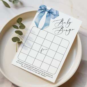 Blue Bow Baby bingo Coquette baby shower game