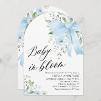 Blue Bow Baby in Bloom Floral Arch Baby Shower