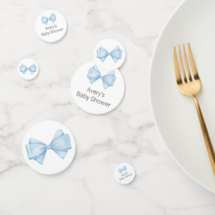 Blue Bow Baby Shower Confetti
