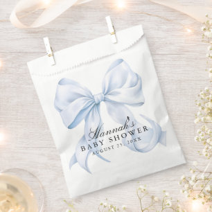 Blue Bow Baby Shower Coquette Bow Theme Favour Bags