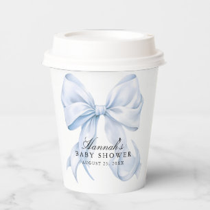 Blue Bow Baby Shower Coquette Bow Theme Paper Cups