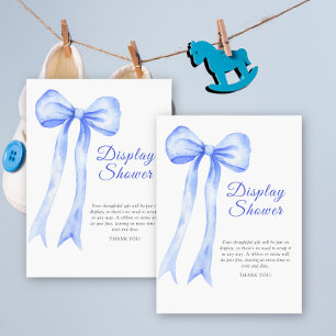 blue bow baby shower display shower enclosure card