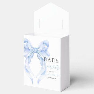 Blue Bow Baby Shower Invitation, Boy Baby Shower Favour Box