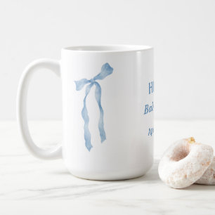 Blue bow baby shower oh boy mug