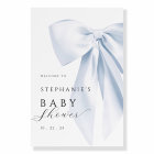 Blue Bow Baby Shower Welcome Sign