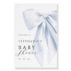 Blue Bow Baby Shower Welcome Sign