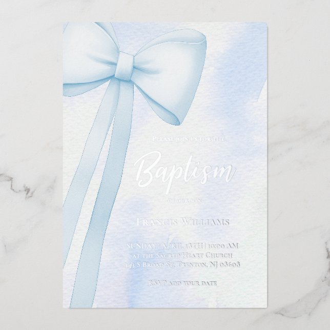 blue bow | Baptism (Front)