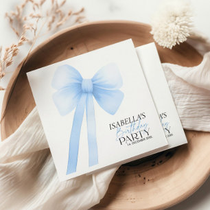 Blue Bow Birthday Napkin