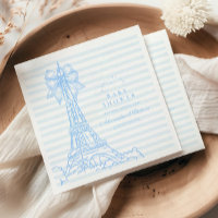 Blue Bow Bonjour Bebe Baby Shower