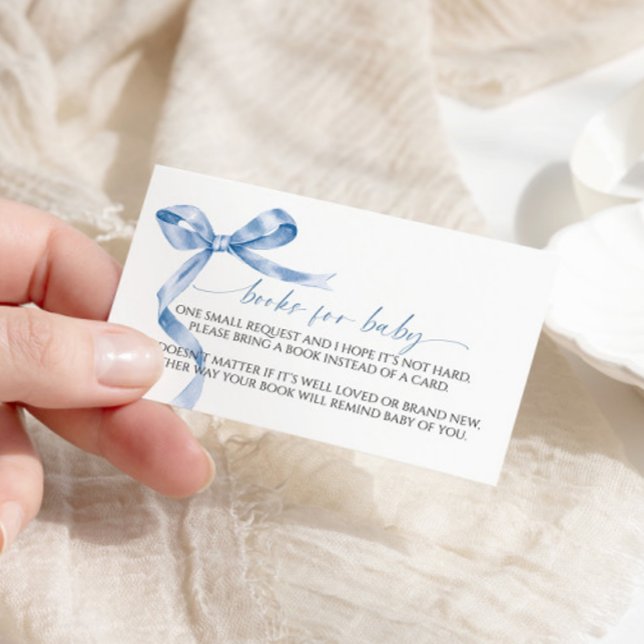 Blue Bow Book for Baby Enclosure Card (Creator Uploaded)