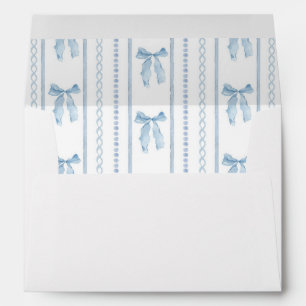 Blue Bow Boy Baby Shower Coquette Address Envelope