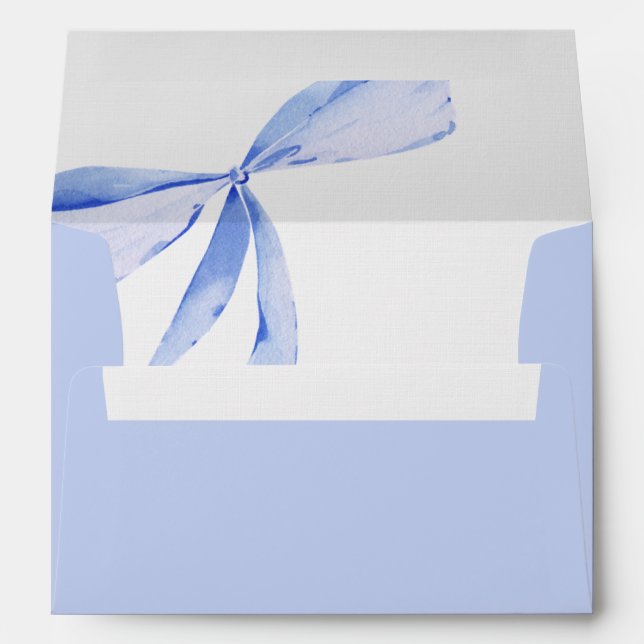 Blue Bow Boy Baby Shower Envelope for Invitations (Back (Bottom))