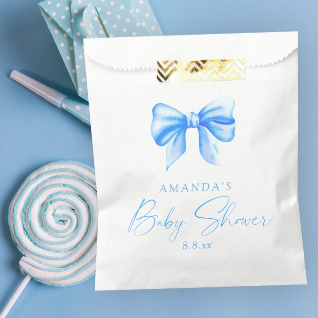 Blue bow Boy Baby shower Favour Bags (Creator Uploaded)