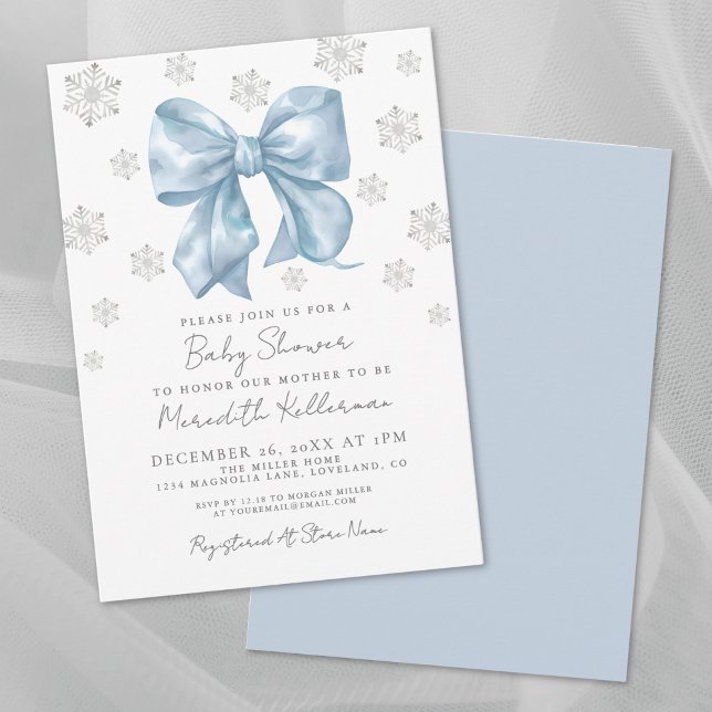 Blue Bow Boy Baby Shower Invitation (Blue Bow Boy Baby Shower Invitation )