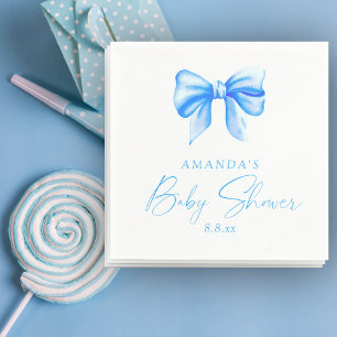 Blue bow Boy Baby shower Napkin