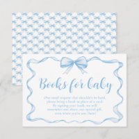 Blue Bow Boy Ribbon Baby Shower Books for Baby