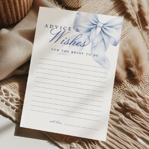 Blue Bow Bridal Shower Advice for the Bride