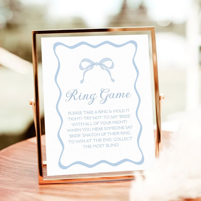 Blue Bow Bridal Shower Ring Game Poster (Creator Uploaded)