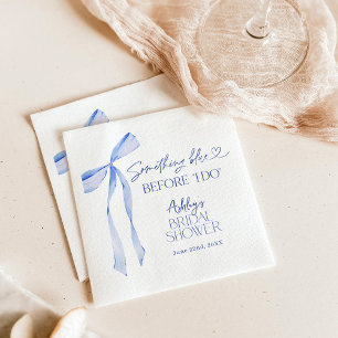 Blue Bow Bridal Shower, Something Blue Before I Do Napkin