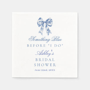Blue Bow Bridal Shower, Something Blue Before I Do Napkin
