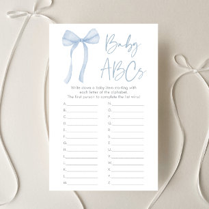 Blue Bow Coquette Boy Baby ABCs Shower Game