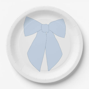 Blue Bow Coquette Paper Plate