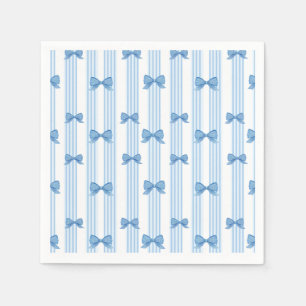 Blue Bow Coquette Pattern Napkin