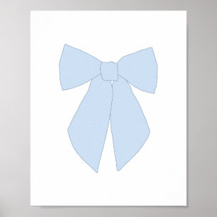 Blue Bow Coquette Poster