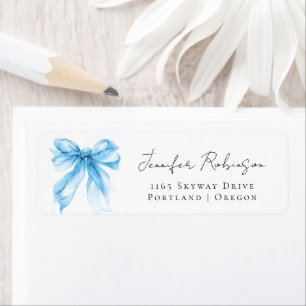 Blue Bow Coquette Script Sweet 16 Party