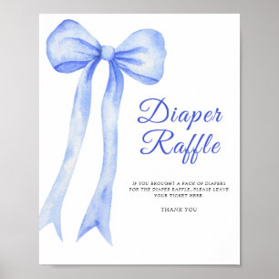Blue bow - diaper raffle poster