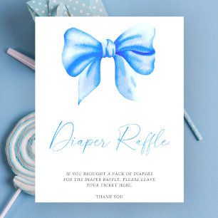Blue bow - diaper raffle poster
