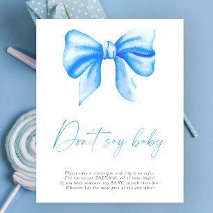Blue bow - Don't say baby Poster