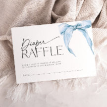 Blue Bow Dusty Diaper Raffle Ticket Baby Shower