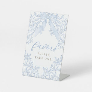 blue bow elegant favours sign