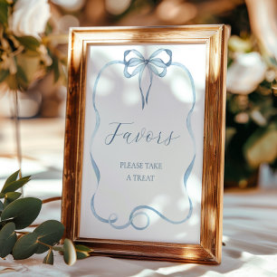 Blue Bow Favors Sign