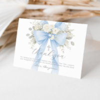 Blue Bow Floral Baby Boy Baptism