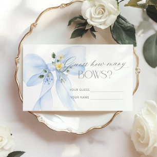 Blue Bow Floral How many Bows Enclosure Card
