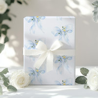 Blue Bow Floral Wildflower Baby Shower