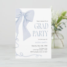 Blue Bow Graduation Preppy Classic 