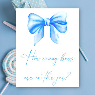 blue bow - guess how many bows in jar poster