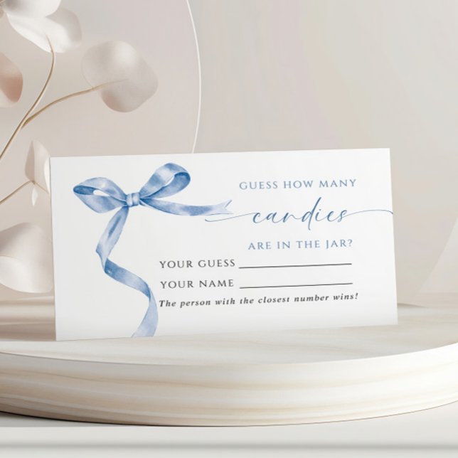 Blue Bow How Many Candies Shower Game card (Creator Uploaded)