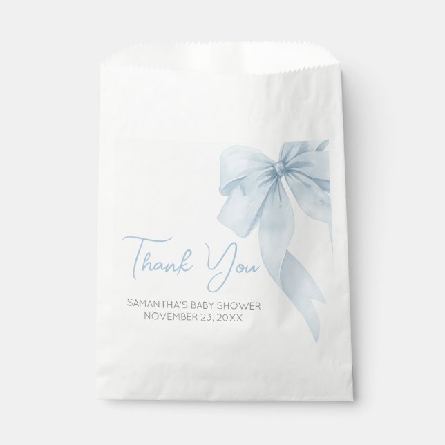 Blue Bow Its A Boy Baby Shower Favour Bags (Front)