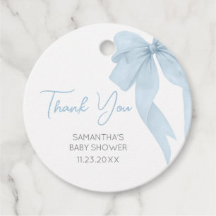 Blue Bow Its A Boy Baby Shower Favour Tags