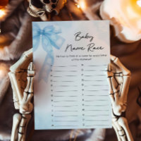 Blue Bow Little Boo Baby Name Race Game