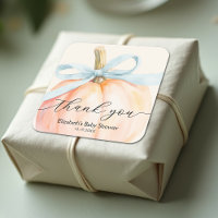 Blue Bow Little Pumpkin Baby Shower