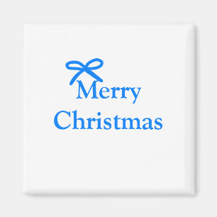 Blue bow merry Christmas family gifts simple moder Magnet