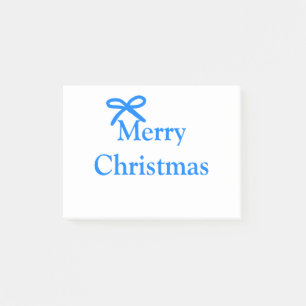 Blue bow merry Christmas family gifts simple moder Post-it Notes